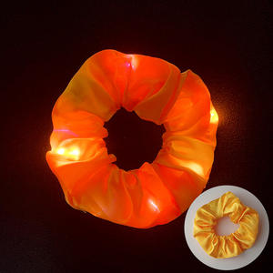 3 Modi Led Licht Lichtgevende Satijn Elastisch Haar Scrunchies Stropdassen Gloeien Donkere Haaraccessoires Voor Casual Feestgelegenheden-Halloween - Product Image 6