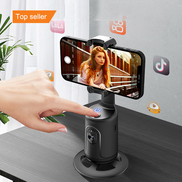 360 Auto Face Tracking Gimbal Stabilizer Phone Tripod Accessories Rotation Live Smart AI Follow-Up Photo Vlog Video Recorder
