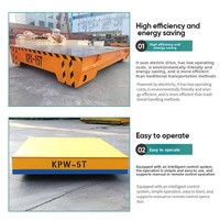 Véhicule de manutention à plateau plat électrique sans fil télécommandé de 30 tonnes, alimenté par batterie, doté d'une plateforme élévatrice et d'un système de direction sans rail