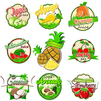 Étiquettes autocollantes imperméables personnalisées, étiquettes pour bouteilles de fruits, impression CMYK, étiquettes en rouleau en plastique