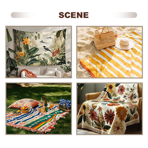 Grande <span class=keywords><strong>tapisserie</strong></span> tissée jacquard à motifs 55% polyester 45% coton Décoration murale - Product Image 4