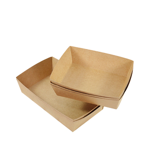 Barquette en papier kraft imprimé, recyclable et personnalisable, pour emballage alimentaire jetable, idéale pour poulet frit - Product Image 2