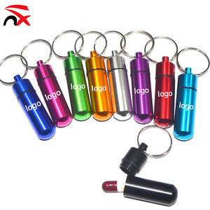 Promotional Small Metal Pill Case Travel Storage Pill Case Mini Medicine Box Portable Customized Pill Keychain with Logo