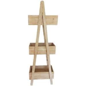 Supporto Verticale per Piante a 3 Ripiani in Legno Massiccio - Contenitore <span class=keywords><strong>da</strong></span> <span class=keywords><strong>Giardino</strong></span> Durevole per Fiori e Piante, Portafiori, Personalizzabile - Product Image 2