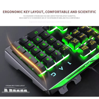 Clavier de jeu étanche V2, rétroéclairage arc-en-ciel, clavier mécanique portable, support pour téléphone portable, clavier de jeu pour ordinateur