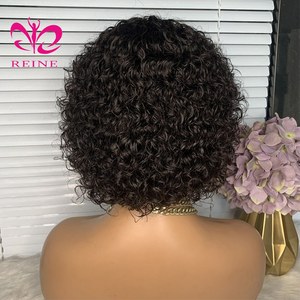 Jerry Curly Short for <strong>Fringe</strong> Virgin <strong>Brazilian</strong> Remy Human Hair <strong>Wigs</strong> Bangs for Lace Front Machine Made Highlight Honey Blonde - Product Image 6