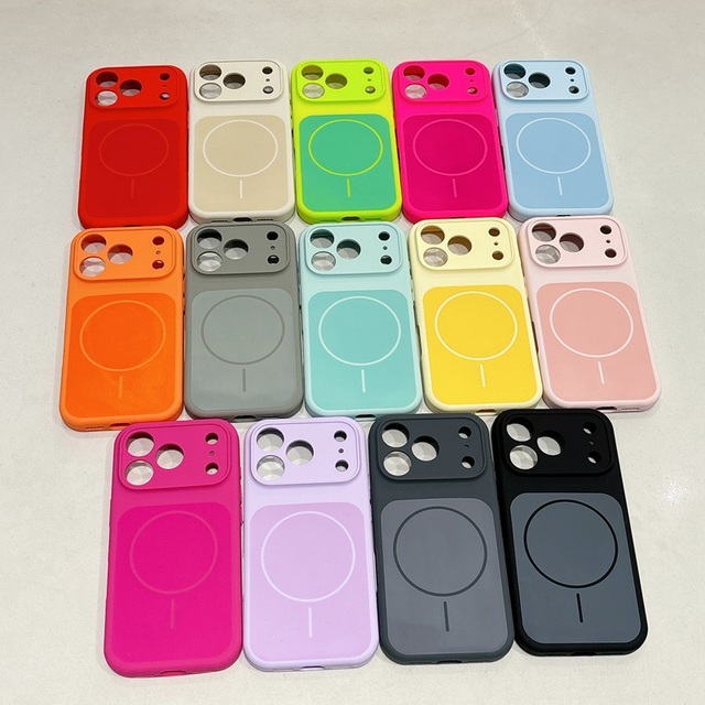 Liquid Silicone Hybrid Color Phone Case for iPhone 17 Air 16 15 14 Plus 13 Pro Max Wireless Charging Magnetic Shockproof Cover