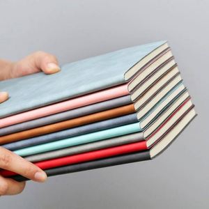 Wholesale Custom <b>A5</b> Size Softcover Business Style Student Writing Notebooks School Journal Diary <b>Notepad</b> PU Leather Cover Silk - Product Image 5