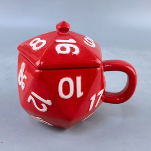 Mug à café en céramique 3D Critical Hit D20 avec couvercle, capacité 301-400 ml, style dessin animé, idéal pour les cadeaux - Product Image 5