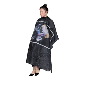 Beauty Hair Salon Hairdessing Cape Hairstylist Apron Black Waterproof Barber Apron Cape Supplier