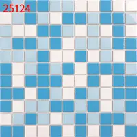 Foshan Factory vendita calda 25*25mm Square Blue Blend antiscivolo decorazione della parete del pavimento piastrelle a mosaico in ceramica