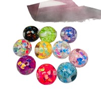 Perles rondes en résine plastique scintillantes de 16 mm pour DIY, fabrication artisanale, stylos à perles, chaînes de téléphone portable, bracelets, colliers et accessoires