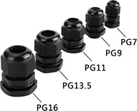 Passe-câble en nylon étanche IP68 VEGH PG7 à inserts multiples pour câbles de 3 à 6,5 mm avec options PG9-PG21 Noir/Gris -40~100