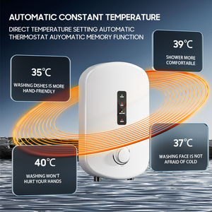 <span class=keywords><strong>Chauffe</strong></span>-<span class=keywords><strong>eau</strong></span> électrique instantané avec affichage numérique, certifié UE, pour lavabo, commande par bouton fixe - Product Image 4