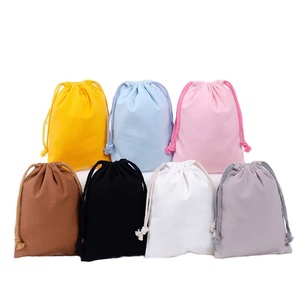 Pochettes d'emballage pour bijoux avec logo personnalisé, en coton biologique et lin, sac anti-poussière avec poignée en corde, réutilisable, écologique, avec motif de dessin animé - Product Image 1