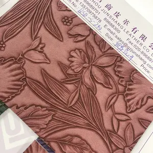 0,8 мм PU искусственная кожа тисненые цветы дизайнерские кожаные листы для сумочки