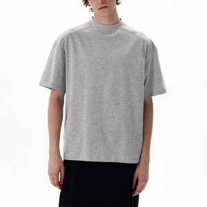 T-shirt à manches courtes en coton 100% de luxe de fabrication régulière et ajustée, col rond, logo personnalisé, design vierge, anti-froissement, tricoté - Product Image 1