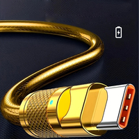 Cable DE DATOS dorado de 1M/1,5 M/2MCable de carga súper rápida de 120W Compatible con Apple 15 16 Tipo-C y Android Tipo-C para Samsung Xiaomi
