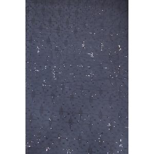Triloki Black Sequin <b>Fabric</b> 44 Inch Metallic Abstract Pattern For Sari Apparel Poly Raw Silk <b>Medium</b> Weight - Product Image 6