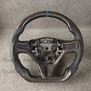 Nouveaux arrivages Volant de voiture en cuir perforé en fibre de carbone pour Honda Fit - Product Image 4