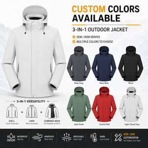 Veste <span class=keywords><strong>d</strong></span>'extérieur 3 en 1 imperméable <span class=keywords><strong>pour</strong></span> <span class=keywords><strong>homme</strong></span>, <span class=keywords><strong>manteau</strong></span> <span class=keywords><strong>d</strong></span>'<span class=keywords><strong>hiver</strong></span> avec doublure 80% duvet de canard blanc, logo personnalisé, fabricant OEM ODM, parka coupe-vent - Product Image 2