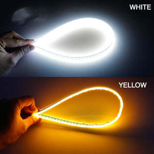 Jaune et blanc voiture LED phare DRL bande DRL clignotant coulant lumière Guide bande led lumière ambiante voiture - Product Image 4