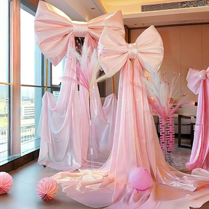 Phông nền cửa hàng trung tâm thương mại trang trí nơ nhung cỡ lớn ngày lễ tình nhân - Product Image 2