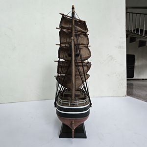 Modèle de bateau à voile en bois artisanal 'Le Danube' - Art et artisanat Feng Shui, décoration <span class=keywords><strong>nautique</strong></span> pour la maison, cadeau pour le bureau - Product Image 1