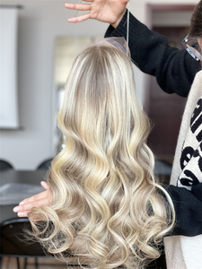 ปรับแต่ง SHY ใหม่ Desgin ฐานผ้าไหม 8X8 วิกผมมินิลูกไม้เต็มรูปแบบพร้อมปมเดี่ยว 5.0 ผมมนุษย์ Topper ห blond สําหรับผู้หญิงสีขาว - Product Image 2