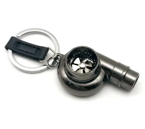 Gantungan kunci Turbo peluit mobil 3D, gantungan kunci putar, suara otomatis, Model Turbocharger, hadiah promosi