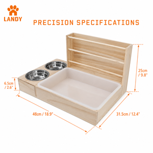 Mangeoire à lapins en bois style ferme, support à foin artisanal en pin avec gamelle pour cochons d'Inde et chinchillas – Élégant et pratique - Product Image 5
