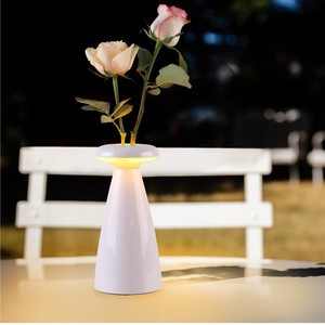Handmade Ceramic Vase With <b>Led</b> <b>Light</b> Tabletop Decor For Living Room Or <b>Bar</b> - Product Image 1