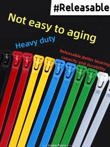 도매 7.2*200mm 공장 가격 좋은 품질 출시 재사용 가능한 나일론 케이블 넥타이 플라스틱 타이 스트랩 플라스틱 와이어 타이 - Product Image 6