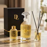 Flacon en verre vide de luxe pour diffuseur de parfum, aromathérapie, 50ml 100ml, avec logo personnalisé, emballage, surface givrée, MOQ 100 pièces