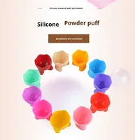 Support de séchage portable en silicone ventilé en forme de fleur pour houppettes et éponges de maquillage lavables