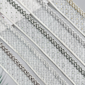 Wholesale Embroidery Tulle Beaded Lace Trim Border Luxury Net Mesh Lace Ribbon for <strong>Dresses</strong> Bridal <strong>Veils</strong> Costumes &amp; Crafts - Product Image 4