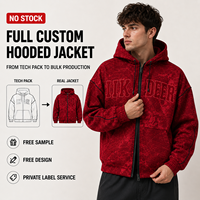 IKDEER Sweat à capuche zippé personnalisé avec imprimé effet craquelé en coton épais pour marque streetwear, commande en gros
