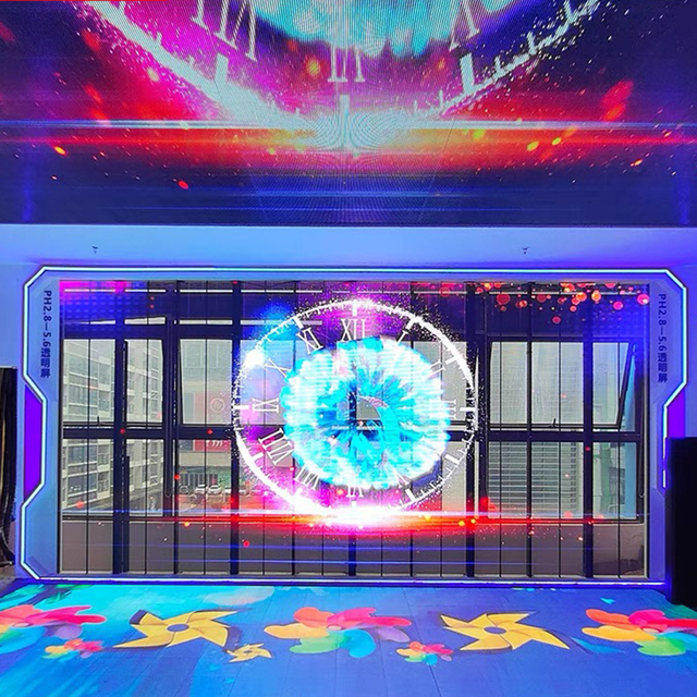 Transparent Glass Window Flexible Full Color LED Panel Film P8 Crystal Screen Display for Subway Shopping Mall Elevator High