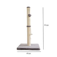 Griffoir à chat en sisal haut pour chats d'intérieur, base large et stable, arbre d'activités pour chatons avec balles et souris suspendues
