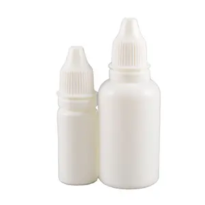 10ml 30ml hdpe de la botella del cuentagotas del ojo de plástico de 15 ml blanco comida a prueba de manipulaciones de punta
