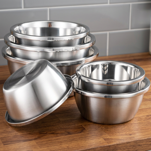 Bol de mélange et de lavage en acier inoxydable poli moderne, compatible lave-vaisselle, pour aliments, fruits, légumes et salades, taille standard - Product Image 3