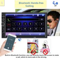 7018b Reproductor Multimedia para Auto con Pantalla Táctil LCD de 2 Din, Electrónica para Auto, Reproductor de DVD, Radio FM Estéreo