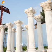 Colonne de marbre carrée décorative extérieure de haute qualité sculptée à la main pour villa