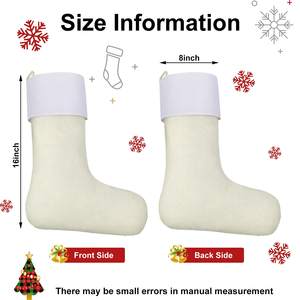 Calcetines Navideños Personalizados de Yute para Sublimación, Decoración Navideña para Colgar en el Árbol o Chimenea, Impresión por Transferencia de Calor DIY - Product Image 3