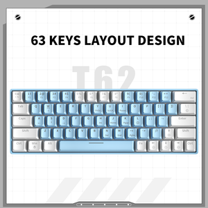 Professional Gamer Portable LED RGB Backlit 60 Percent <b>Gaming</b> Keyboard With Blue Switches 62 Keys for PC & Laptop USB Interface - Product Image 2