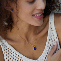 Joyería fina, Plata de Ley 925, piedra preciosa chapada en oro de 18 quilates, flor de ónix negro, malaquita, lapislázuli, collar de granate Natural