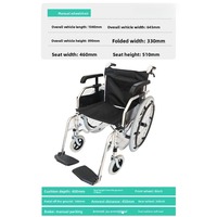 Fauteuil roulant manuel pliable et léger, facile à plier, pour les voyages et le transport, pour les personnes âgées, construction métallique durable