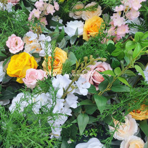 Decoraciones DE BODA Suministros de flores Flor de Rosa artificial Fondo de pared 8 pies X 8 pies Panel de flores Decoración de la boda - Product Image 4