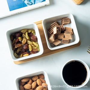 Piatto Divisorio per Dim Sum in Ceramica Quadrato, Porcellana Adatta al Microonde, Moderno e Minimalista, Piatto per Frutta e Snack per Soggiorno e Ristorante - Product Image 3