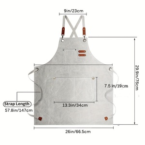 Delantal de cocina de poliéster OEM personalizado de fábrica babero de Chef ajustable con grandes bolsillos a prueba de viento para cocinar y hornear - Product Image 2
